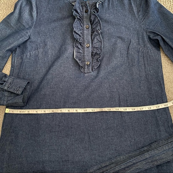 Draper James Chambray Ruffle Placket Shift Dress - Picture 5 of 6